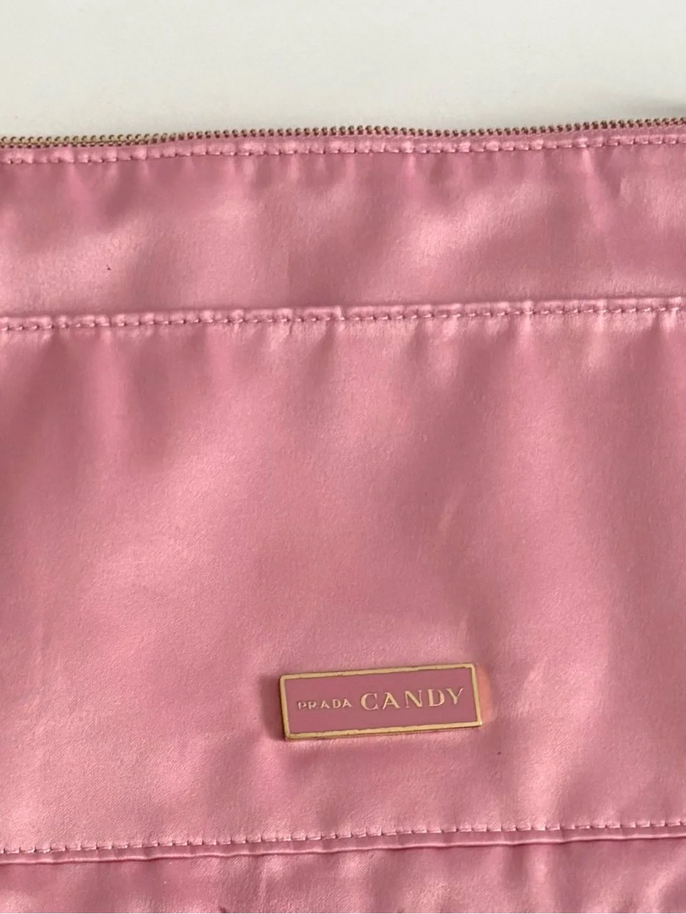 PRADA Pink Cotton CANDY Satiny Look Cosmetic Makeup Pouch Bag